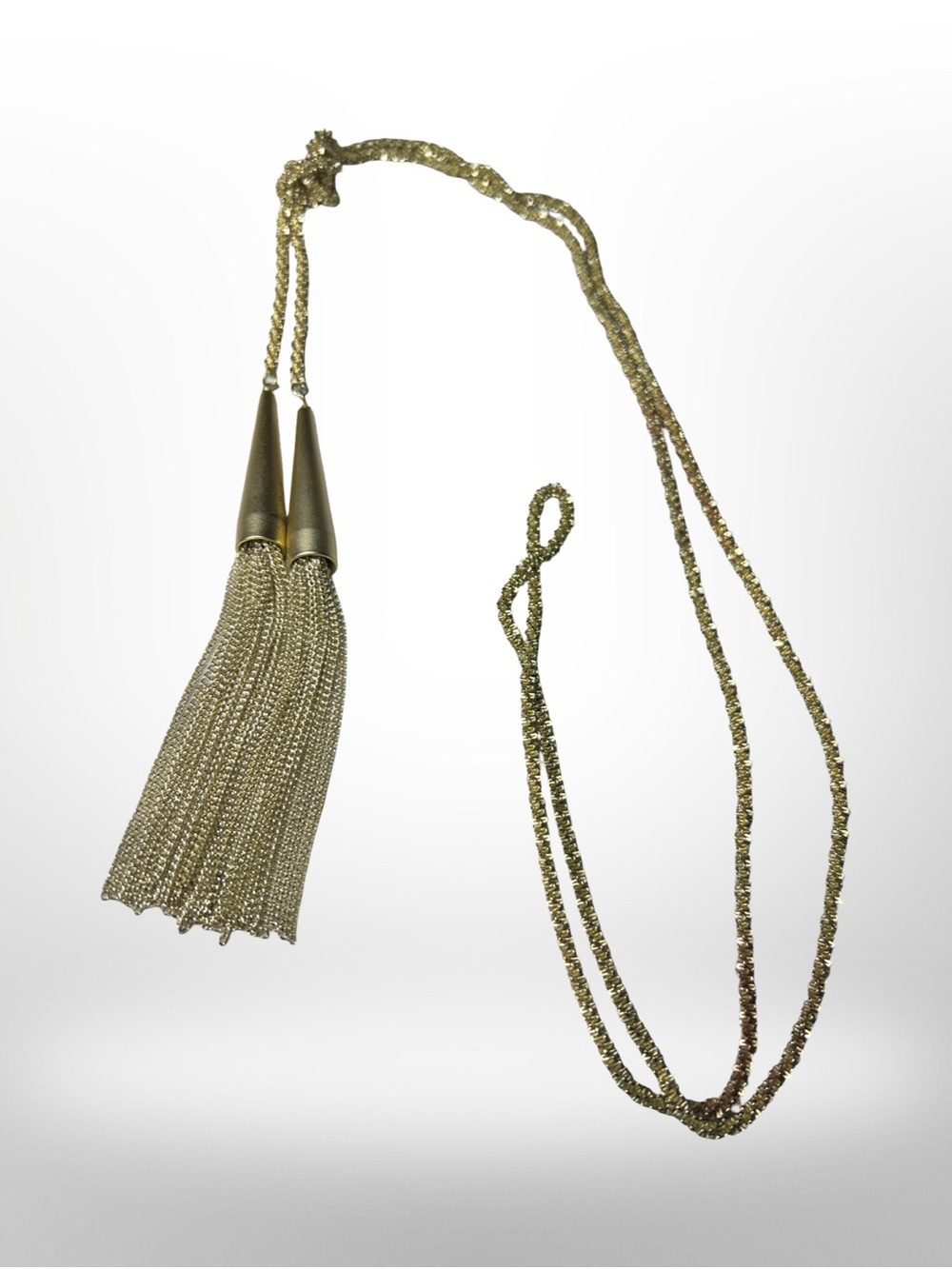 Kendra Scott Phara Tassel Lariat Gold Tone Boho Chic Necklace 48.5” Long - Picture 3 of 6